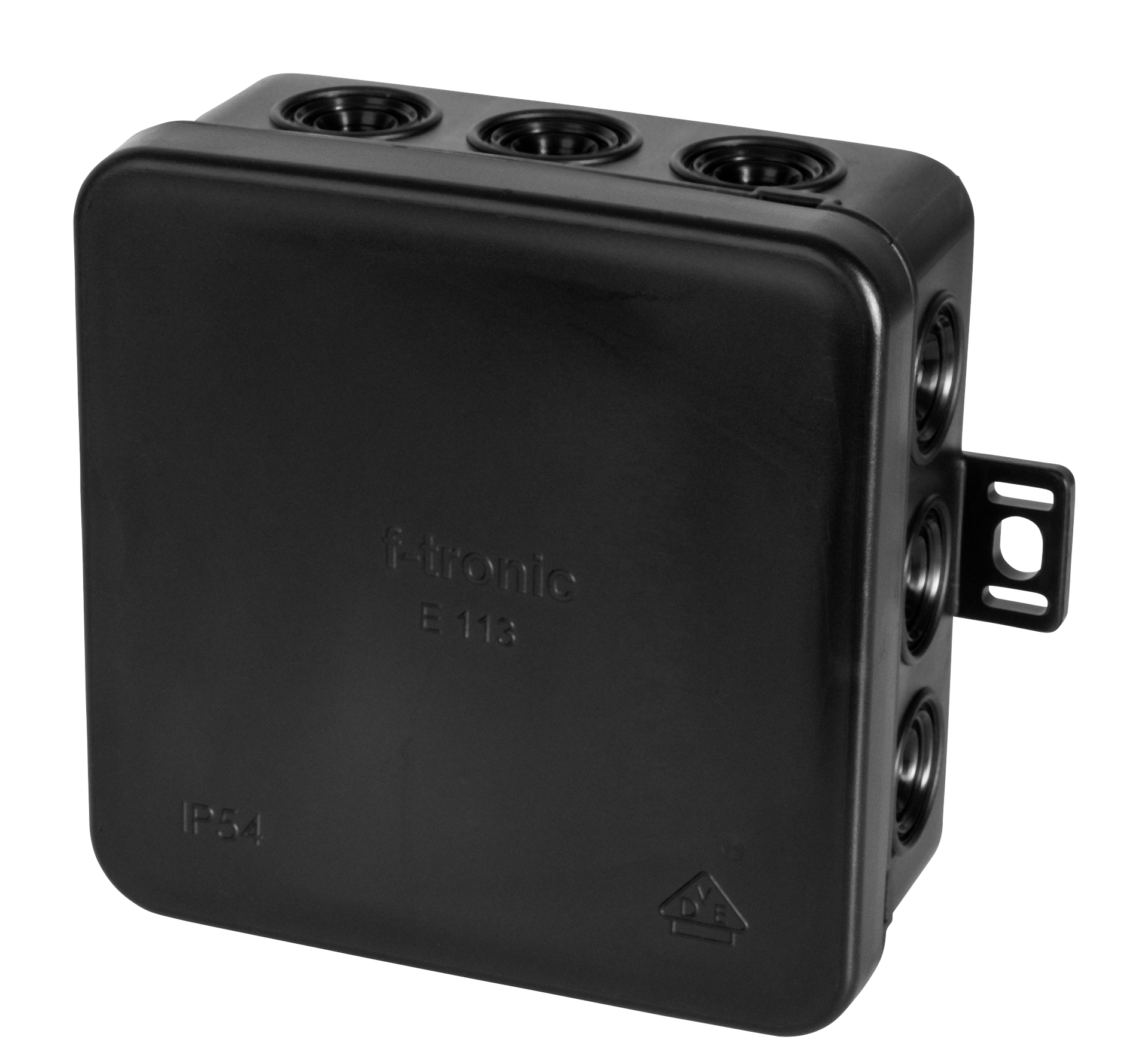 F-TRONIC 7340134 Rozbočovací krabice IP54, E113SW, 85x85x40mm, černá F-TRONIC 7340134 Rozbočovací krabice IP54, E113SW, 85x85x40mm, černá